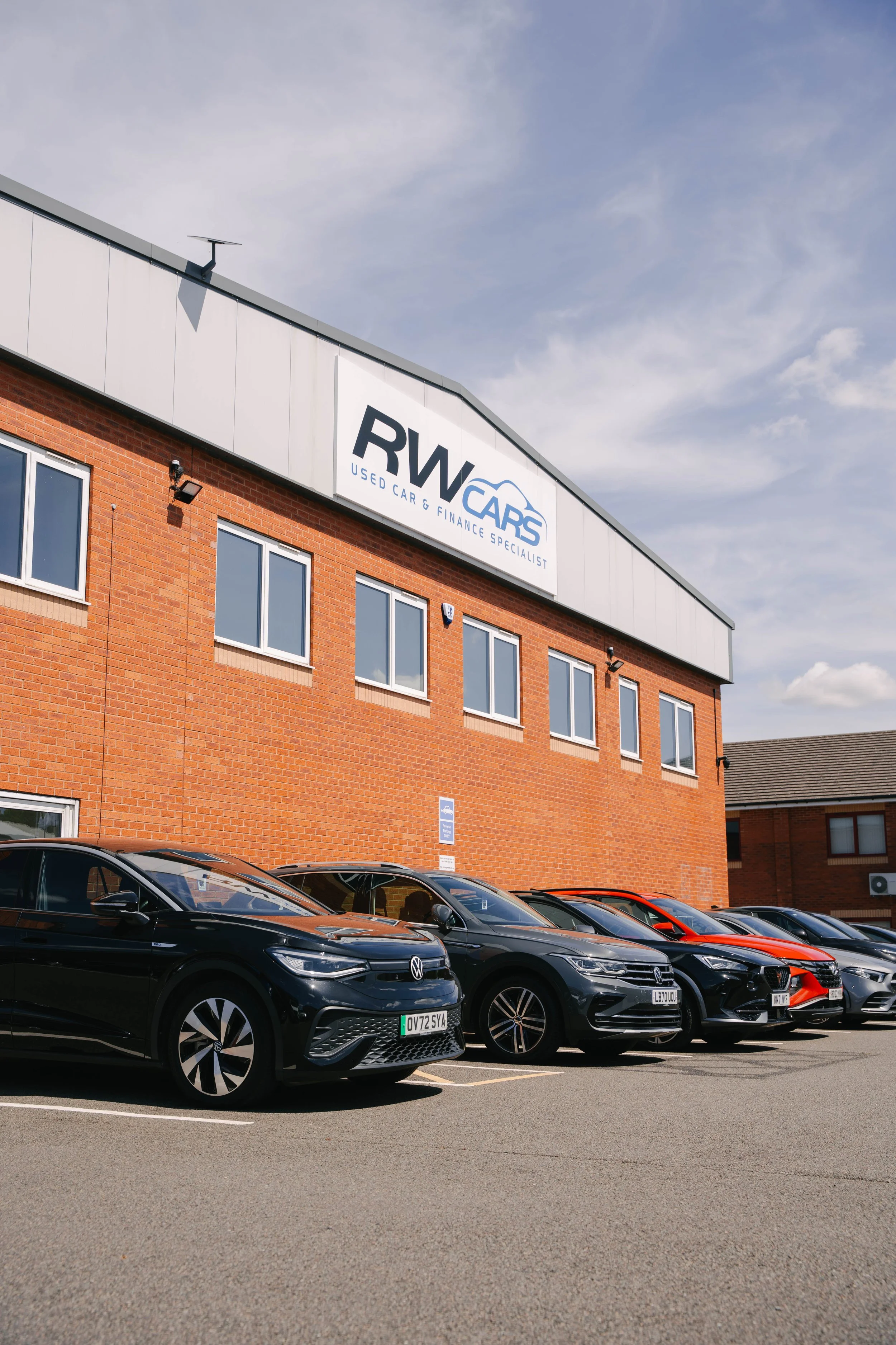 The RW Cars showroom and forecourt in Derby